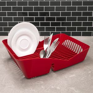 Escorredor de Louça Infinity 8 Pratos Vermelho - Martiplast