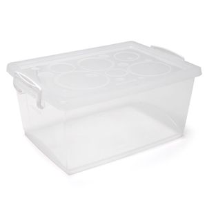 Caixa Organizadora Retangular com Trava 12x26cm Transparante - Ordene