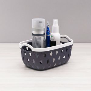 Cesto Organizador Multiuso Vazado 23cm Cinza - Home Space