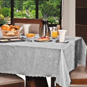 Toalha de Mesa Quadrada 138x138cm Adamascada Prata - Sur La Table