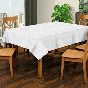 Toalha de Mesa Retangular 138x200cm Adamascada Branca - Sur La Table