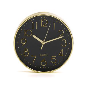Relógio de Parede 20,3cm Preto Gold - Sottile