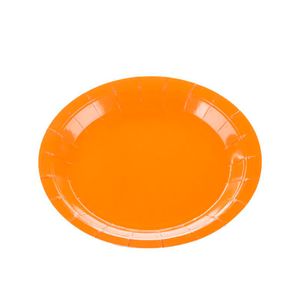Prato Descartável 18cm Liso Kit com 10 Unidades Laranja - Silver Plastic