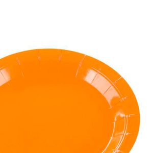 Prato Descartável 18cm Liso Kit com 10 Unidades Laranja - Silver Plastic
