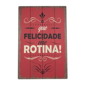 Placa Decorativa Madeira Rotina 60x40cm - Sottile