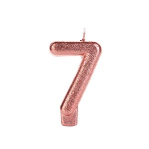 Vela de Aniversário Glitter Número 7 Bronze - Silver Plastic