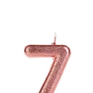 Vela de Aniversário Glitter Número 7 Bronze - Silver Plastic