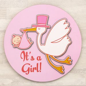 Placa Decorativa Mdf 3d Its a Girl 29cm - Cia Laser