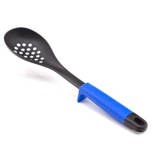Colher de Nylon Perfurada com Apoio Azul - Utility