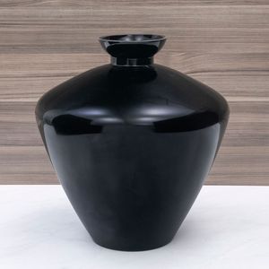 Vaso de Vidro Bianco Nero 30cm Preto - Toyland