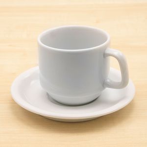 Xícara de Chá com Pires Cilíndrica 200mL Branca - Schmidt