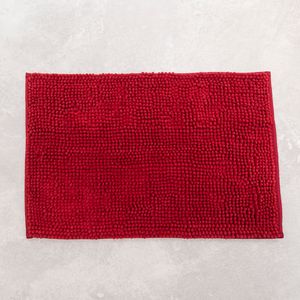 Tapete para Banheiro Retangular Chenille 40x60cm Vinho - Comoditá