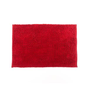Tapete para Banheiro Retangular Chenille 40x60cm Vinho - Comoditá