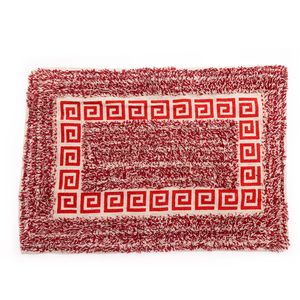 Tapete para Banheiro Retangular 40x60cm Grego Vermelho - Comoditá