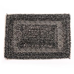 Tapete para Banheiro Retangular 40x60cm Grego Preto - Comoditá