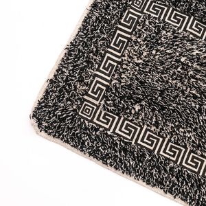 Tapete para Banheiro Retangular 40x60cm Grego Preto - Comoditá