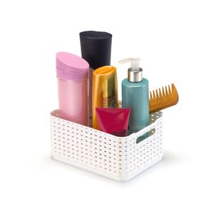 Caixa Organizadora 1,7l Rattan Branco - Arthi