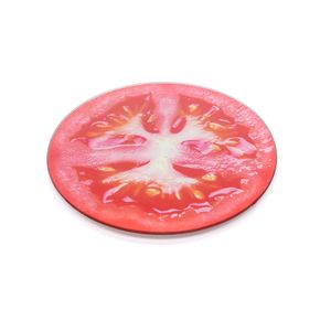 Tábua de Vidro Redonda Tomate 20cm - Solei