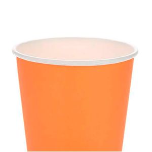 Copo de Festa Liso 270mL Kit com 10 Unidades Laranja - Silver Plastic