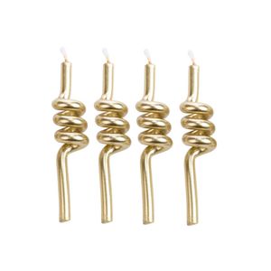 A Vela de Aniversário Tubo Kit com 4 Unidades Dourada - Silver Plastic