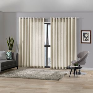 Cortina para Sala / Quarto Duplex Mônaco 3 X 1,7m Areia - Bella Janela