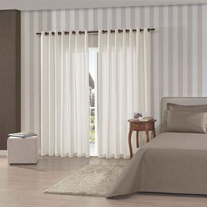 Cortina para Sala / Quarto Rústica Pantex 3,6 X 2,5m Cru - Bella Janela