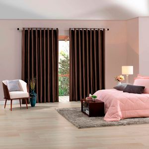 Cortina para Sala/quarto Blend 4,2x2,5m Cacau - Bella Janela