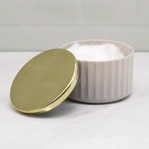 Porta Algodão Groove 10cm Bege - Martiplast