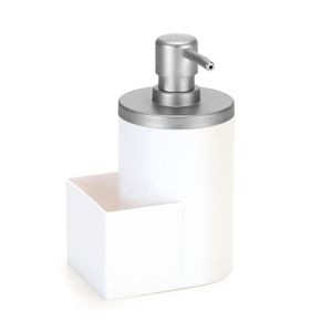 Porta Detergente e Bucha 600mL Branco E Cromo - Arthi