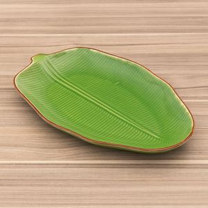 Centro de Mesa Cerâmica Verde 23,5x36,5cm - Fancy
