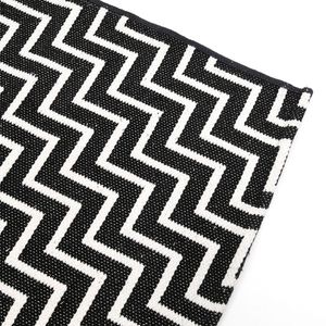 Tapete para Sala Jacquard Chevron 200x250cm Preto - Comoditá