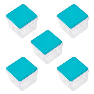 Jogo de Caixinhas 5 Peças Quadrado Azul - Waleu