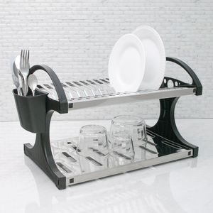 Escorredor de Louça Suprema 16 Pratos Preto/ Prata - Brinox