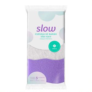 Kit Esponja de Banho Duo Face 3 Peças Lilás - Slow