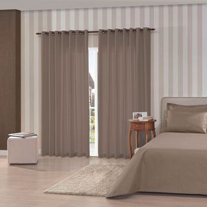 Cortina para Sala / Quarto Rústica Pantex 2,6 X 1,7m Camurça - Bella Janela