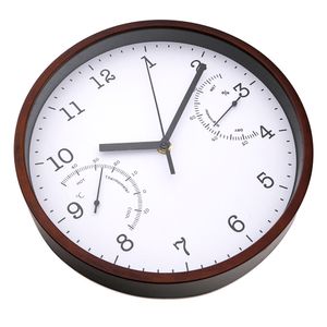 Relógio de Parede 24,5cm com Termômetro Marrom - Sottile
