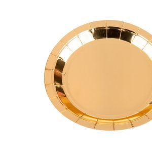 Prato Descartável 18cm Liso Kit com 10 Unidades Dourado - Silver Plastic