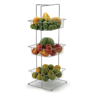 Fruteira de Chão Master com 3 Cestos Cromada - Arthi