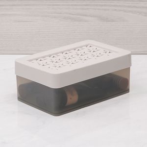 Caixa Organizadora Retangular com Tampa 6,2x15cm Gelo - Ordene