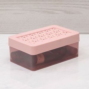 Caixa Organizadora Retangular com Tampa 6,2x15cm Rosa - Ordene