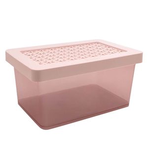 Caixa Organizadora Retangular com Tampa 15,2x31,5cm Rosa - Ordene