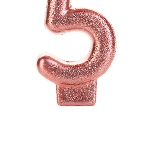 Vela de Aniversário Glitter Número 5 Bronze - Silver Plastic