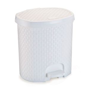Lixeira Rattan com Pedal 6l Branca - Nitron
