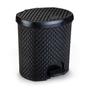 Lixeira Rattan com Pedal 6l Preta - Nitron
