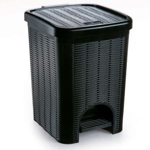 Lixeira Vime com Pedal 12l Preta - Nitron