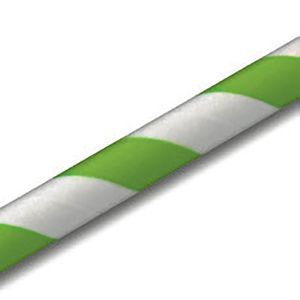 Canudo de Papel Listrado Kit com 20 Unidades Verde Limão- Silver Festas