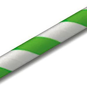Canudo de Papel Listrado Kit com 20 Unidades Verde Limão- Silver Festas