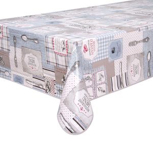 Toalha de Mesa Quadrada 140x140cm Scrap Vintage - Copa & Cia