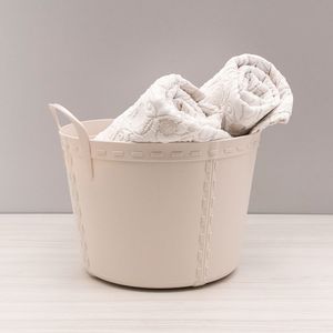 Cesto Organizador Multiuso Redondo 34cm Off White - Home Space