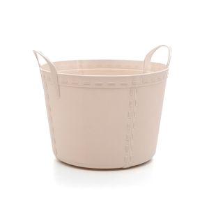 Cesto Organizador Multiuso Redondo 34cm Off White - Home Space